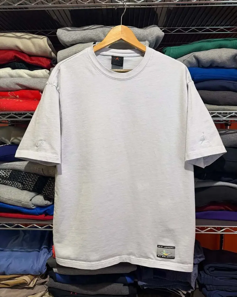 Air Jordan x SoleFly Short Sleeve FootballGret T-Shirt Mens Large  DV7512-085